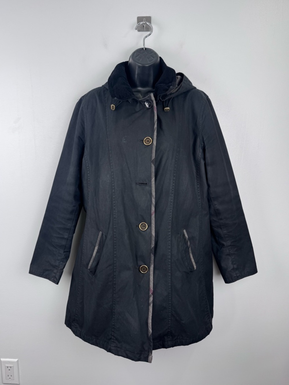 Barbour Women Tartan Waxed Jacket Size 10